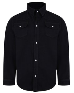 KAM Long Sleeve Denim Shirt Black